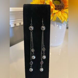 Elegant Silver Pearl Drop Earrings